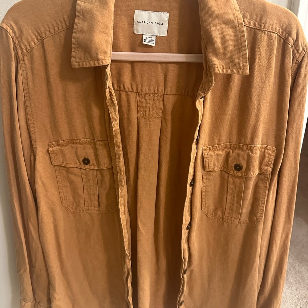American Eagle Tan Casual Shirt